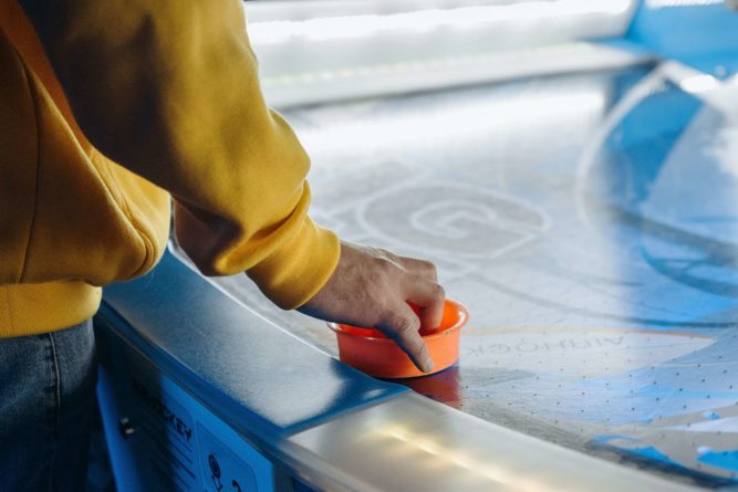 airhockey op kantoor