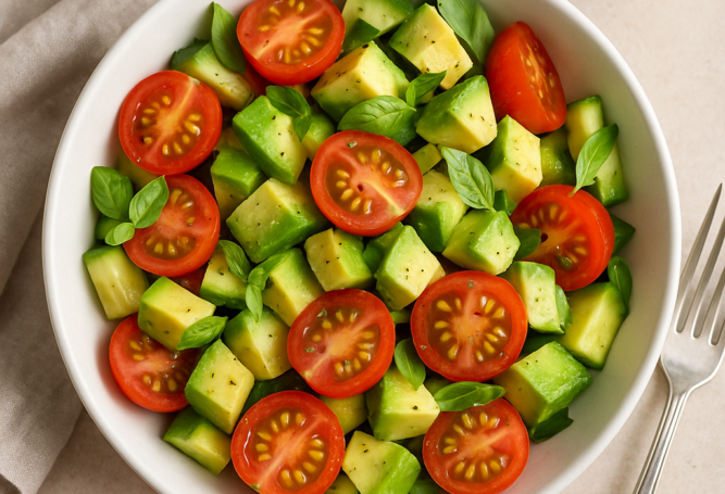 Zomerse-lunch-salade-tomaat-avocado