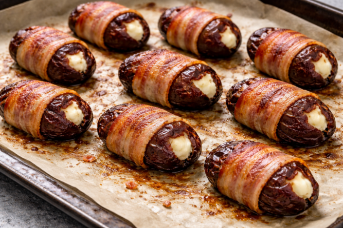 warme dadels met spek